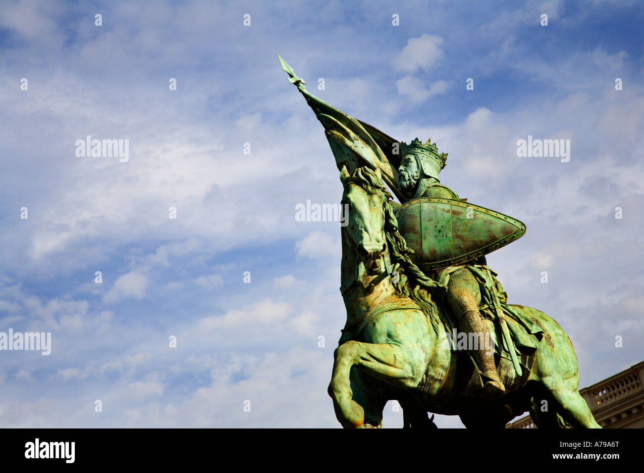 Statue von godefroi von Bouillon in Place Royale Brüssel Stockfoto