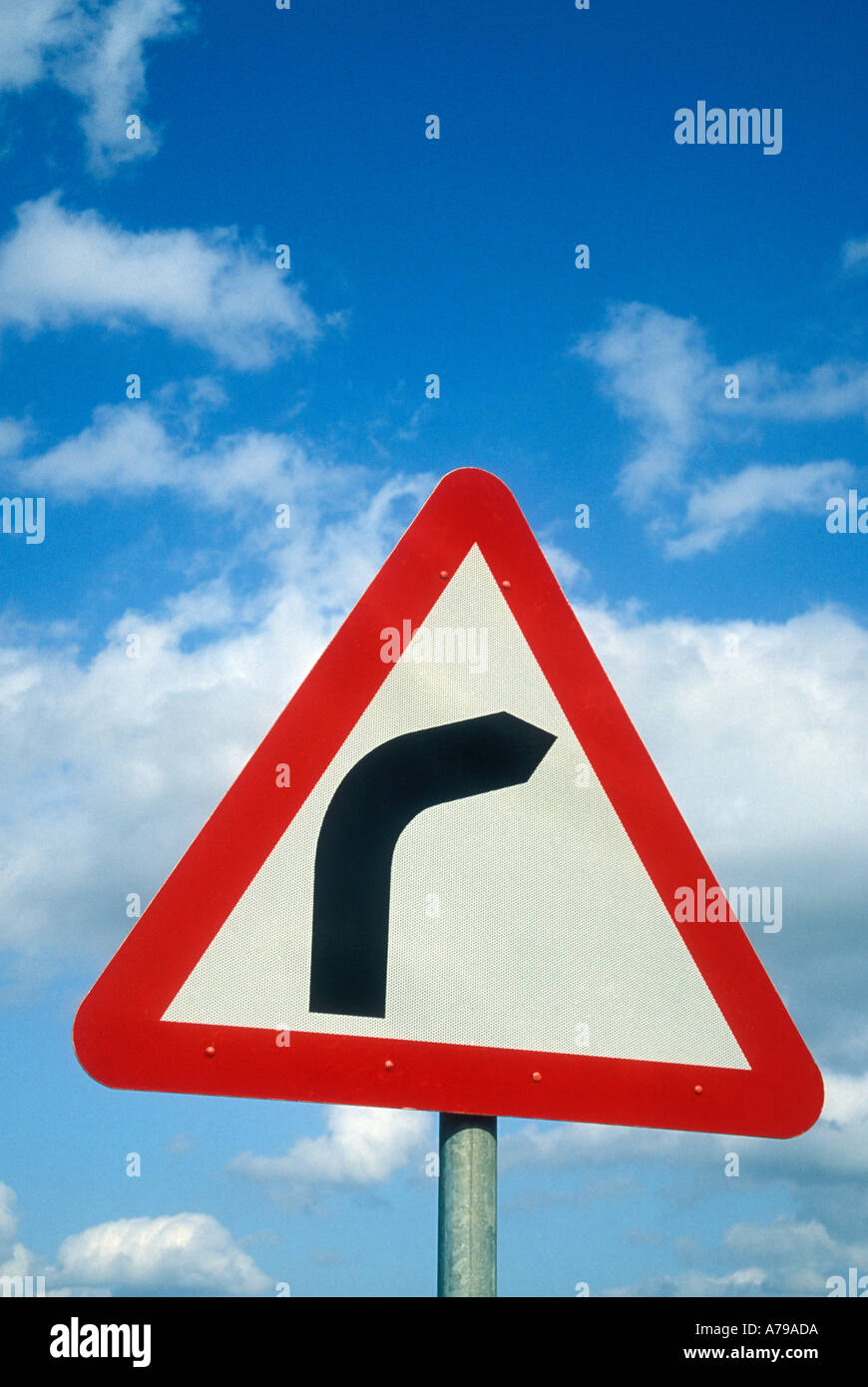 Schild rechts biegen Stockfoto
