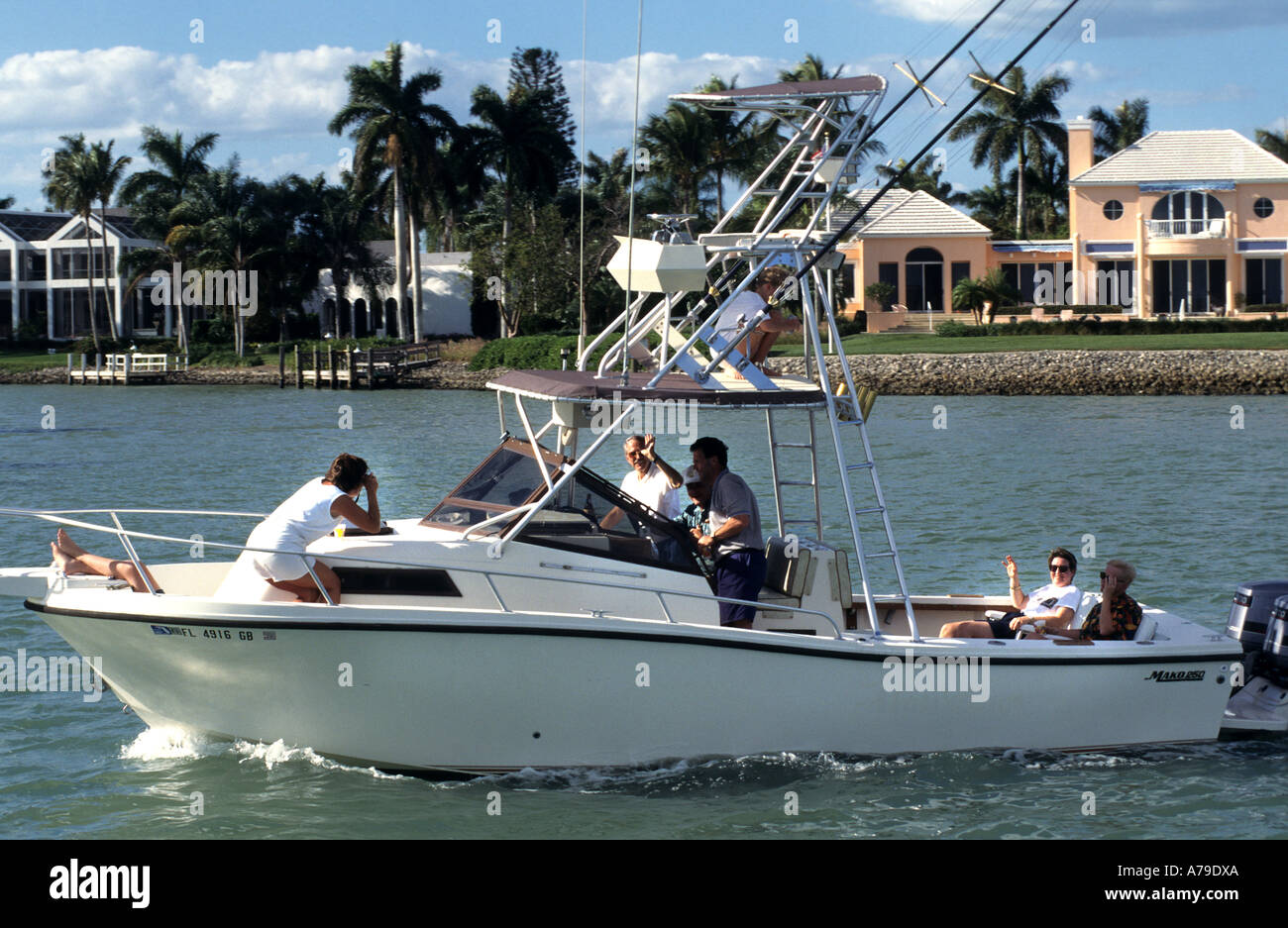 Palm Beach Boot Fische Angeln Florida Villa Villa Stockfoto