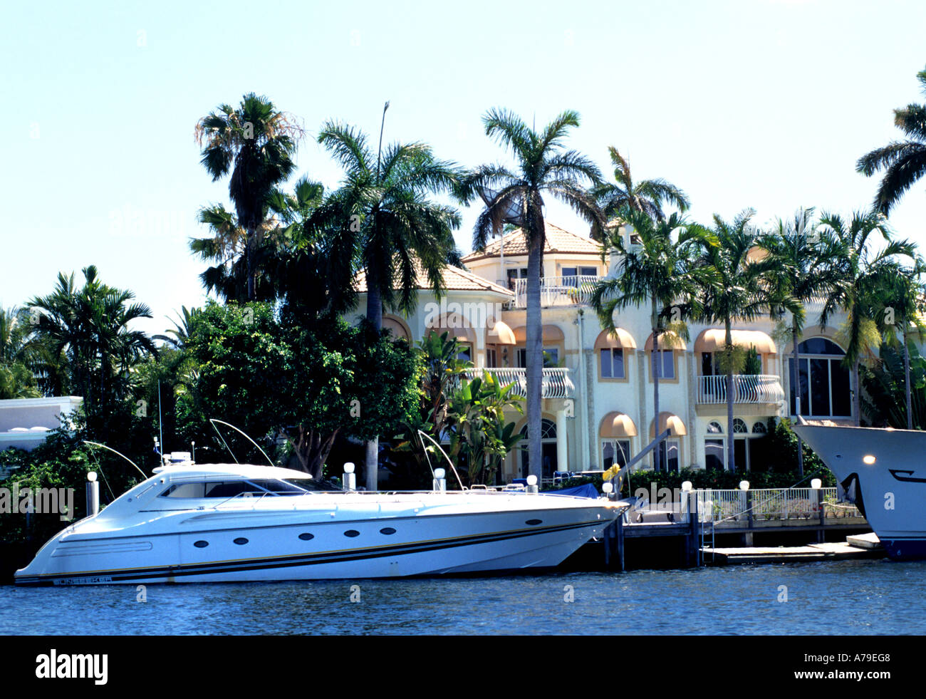 Palm Beach Boot Yacht Florida Villa Villa Immobilien Stockfoto