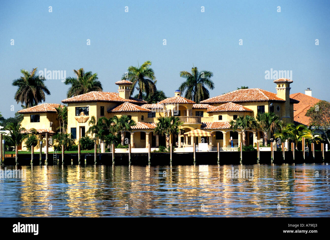 Palm Beach Boot Yacht Florida Villa Villa Immobilien Stockfoto
