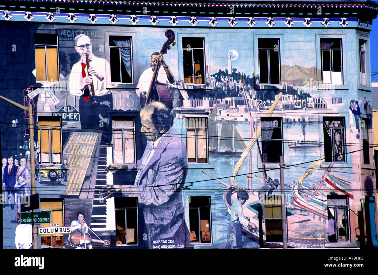 Little Italy jazz Musikkapelle Musik California USA Los Angeles Stockfoto