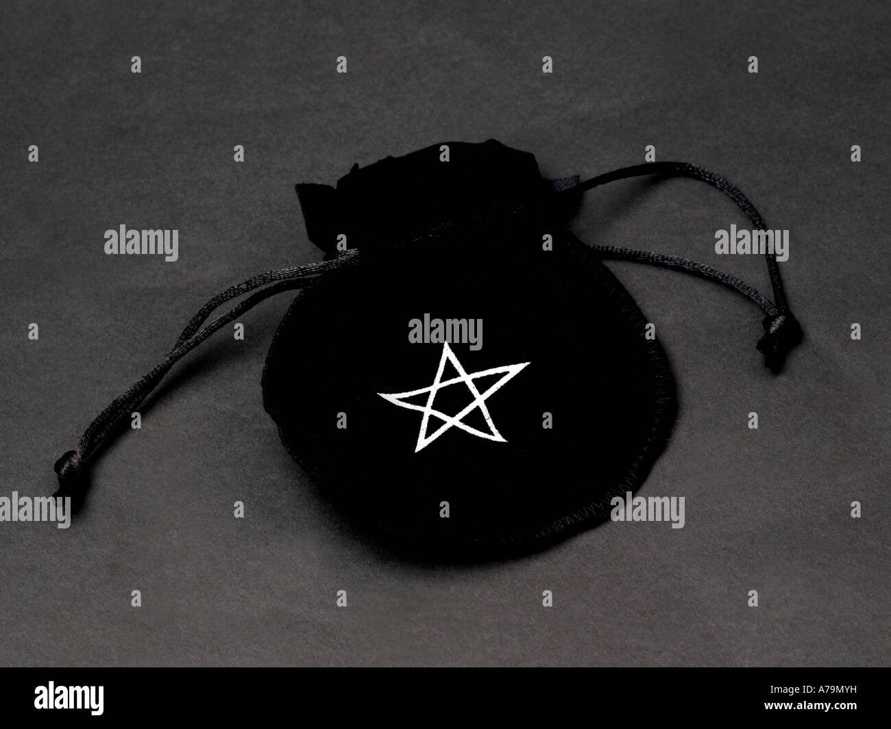 Hexen-Beutel mit Pentagramm Stockfoto