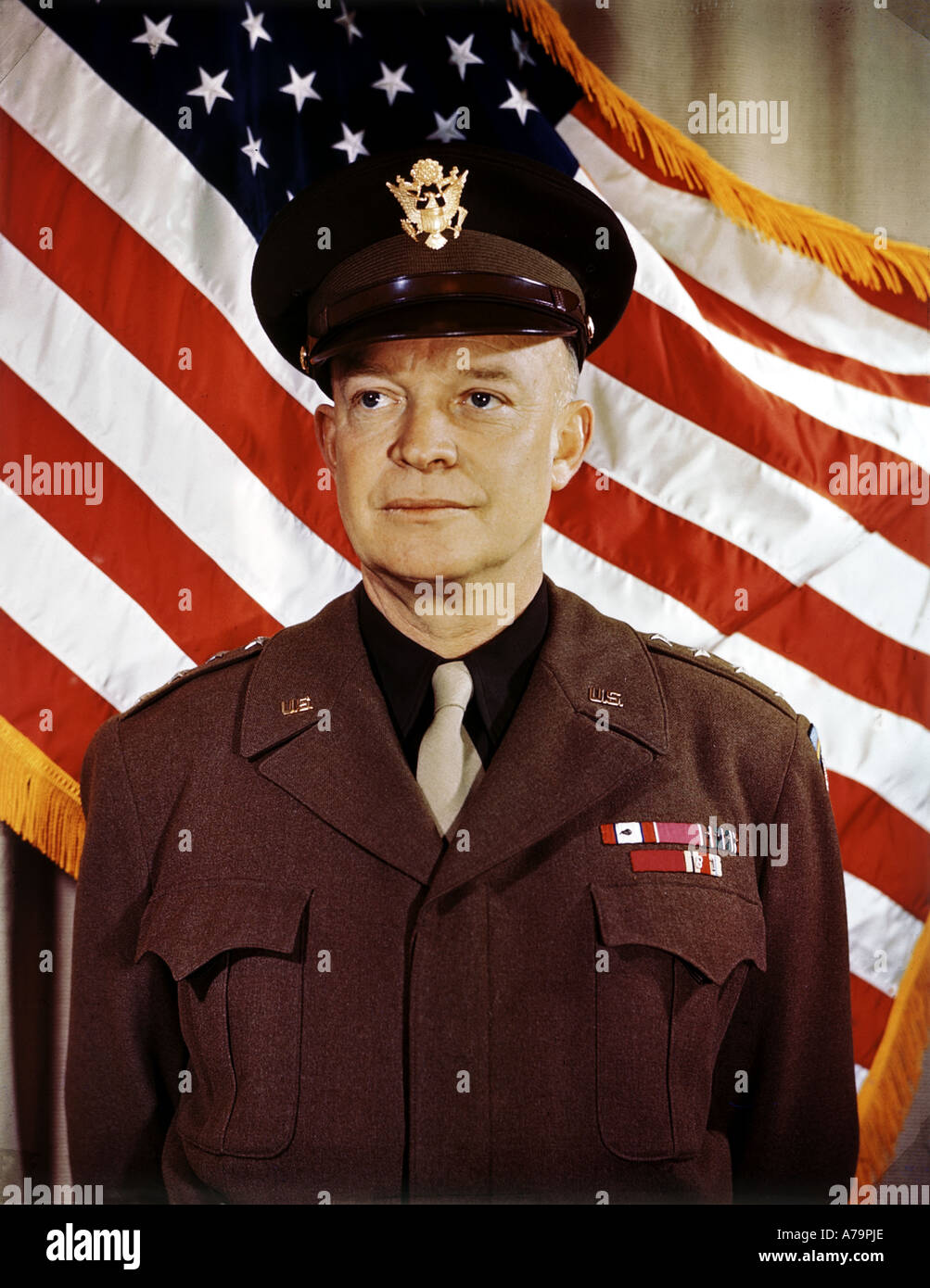 DWIGHT EISENHOWER U.S. Soldat und Staatsmann hier Alliierten als Oberbefehlshaber Kräfte 1944 Stockfoto