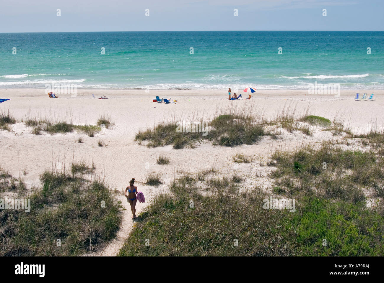Blick auf den Strand von Anna Maria Island Florida USA Stockfoto