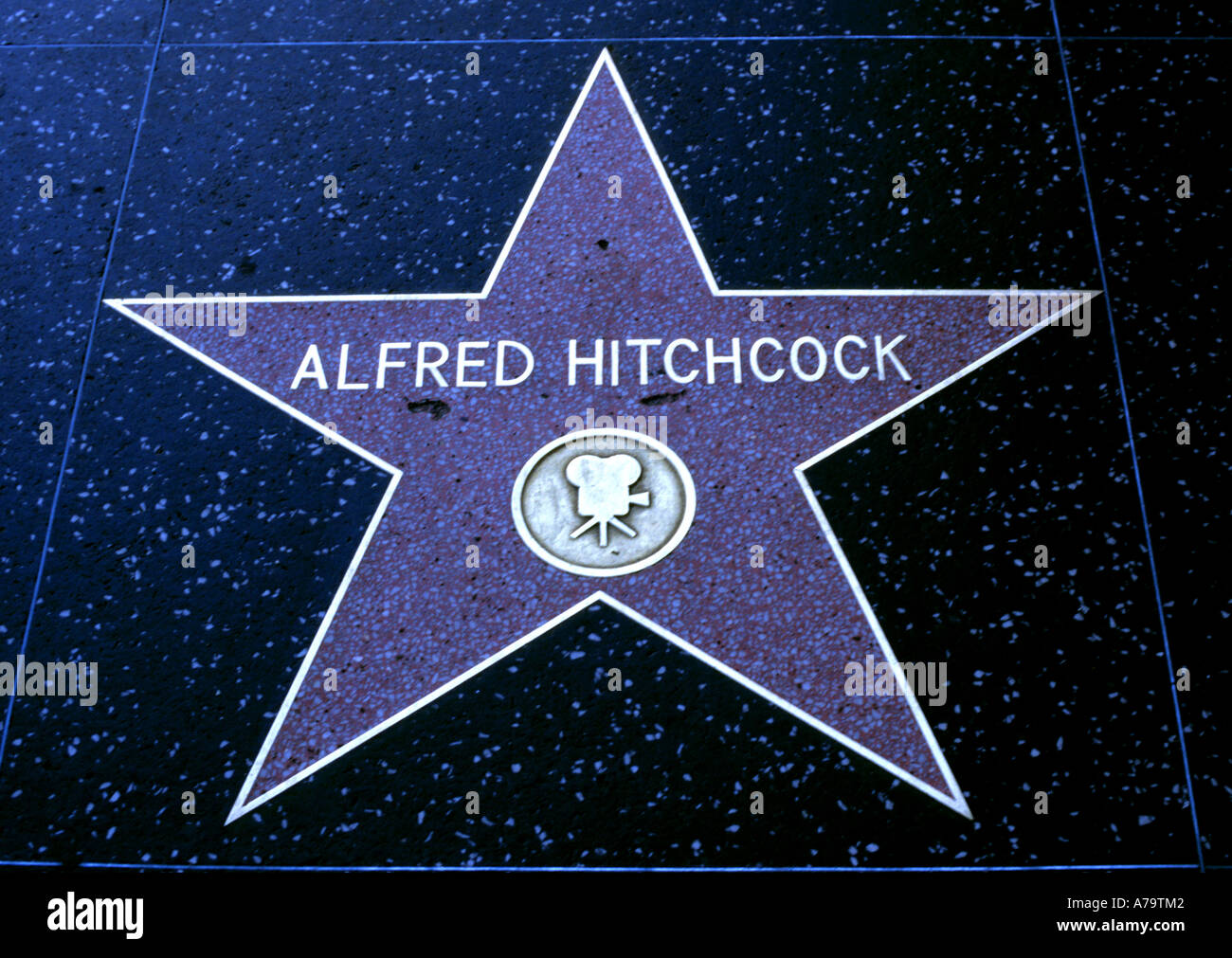 Alfred Hitchcock Sterne Hollywood Boulevard Los Angeles Stockfoto