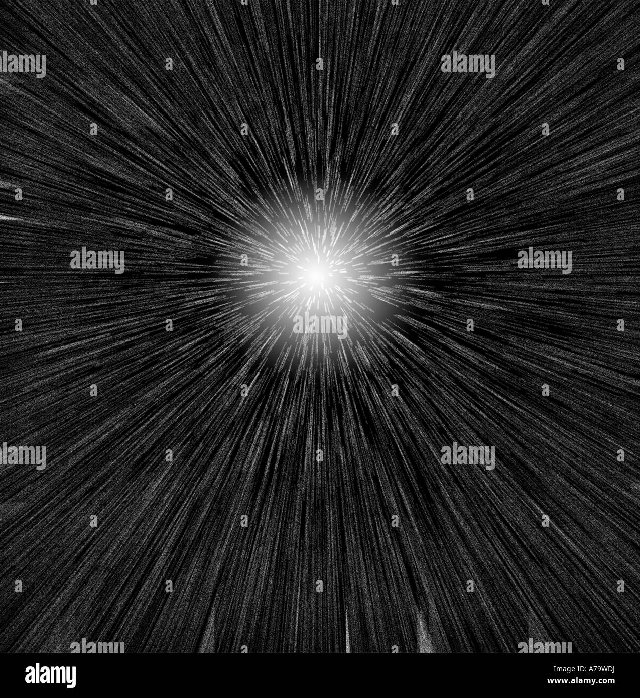 Sterne Streifen Space Travel Warp Geschwindigkeit Perspektive Linien Zeitschleife Stockfoto