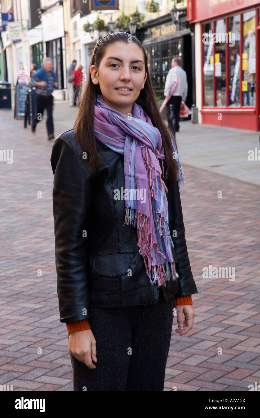 Spanierin Tourist in Gloucester Stadtzentrum entfernt. Stockfoto