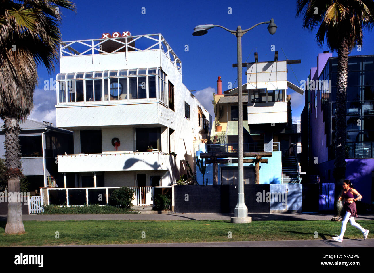 Venice Beach Strände Los Angeles Kalifornien USA Frank Gehry, Architekt 1986, Stockfoto