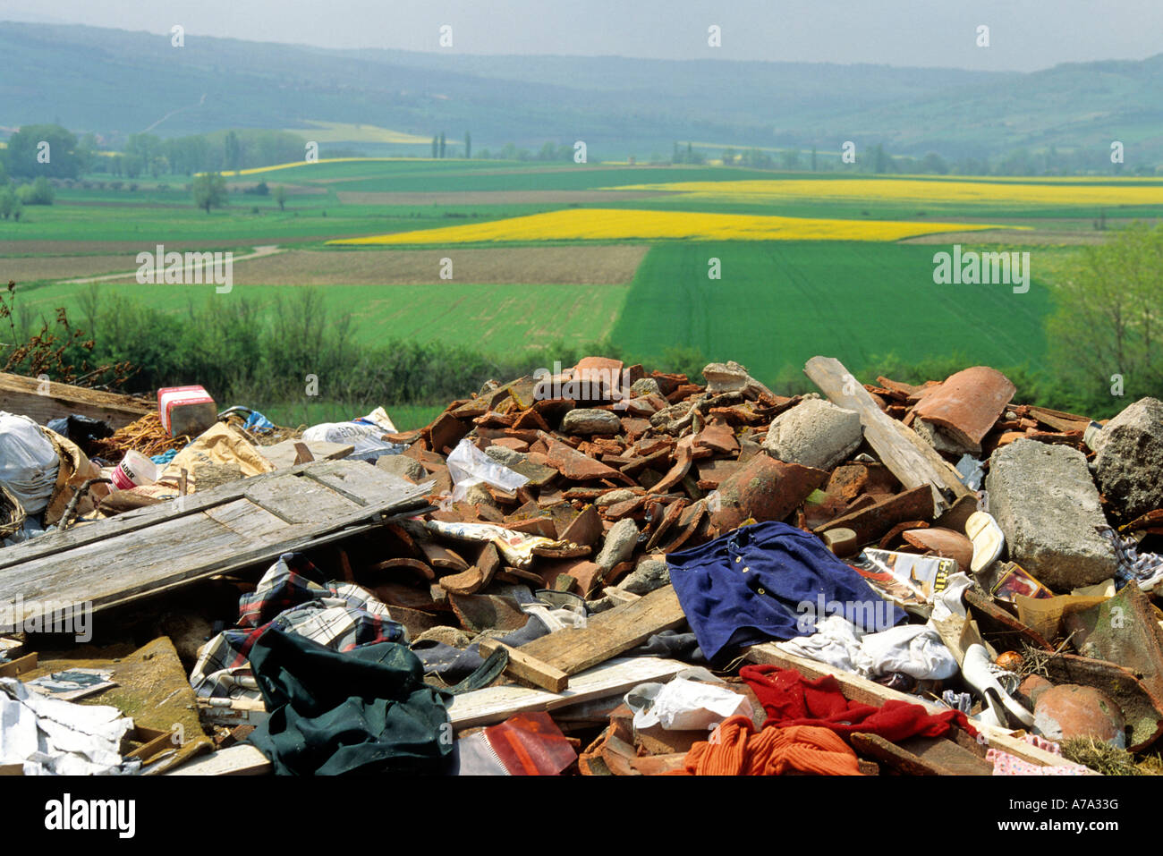 Tipp Abfall / Deponien Ort auf dem Lande Stockfoto
