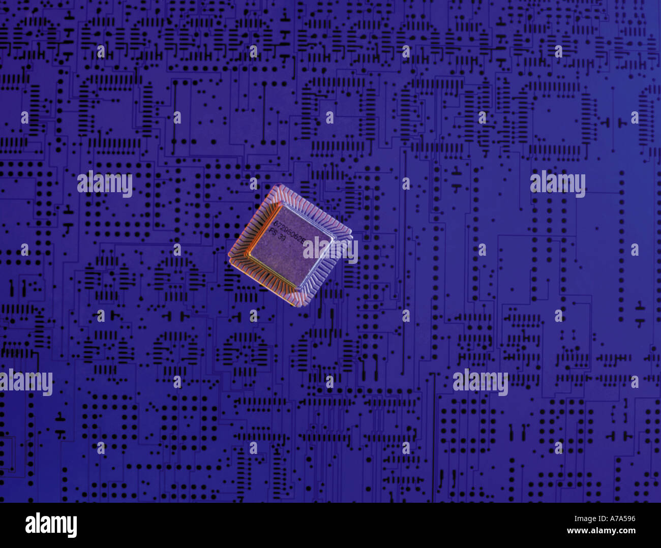 Mikroprozessor-Layout der Platine motherboard Stockfoto