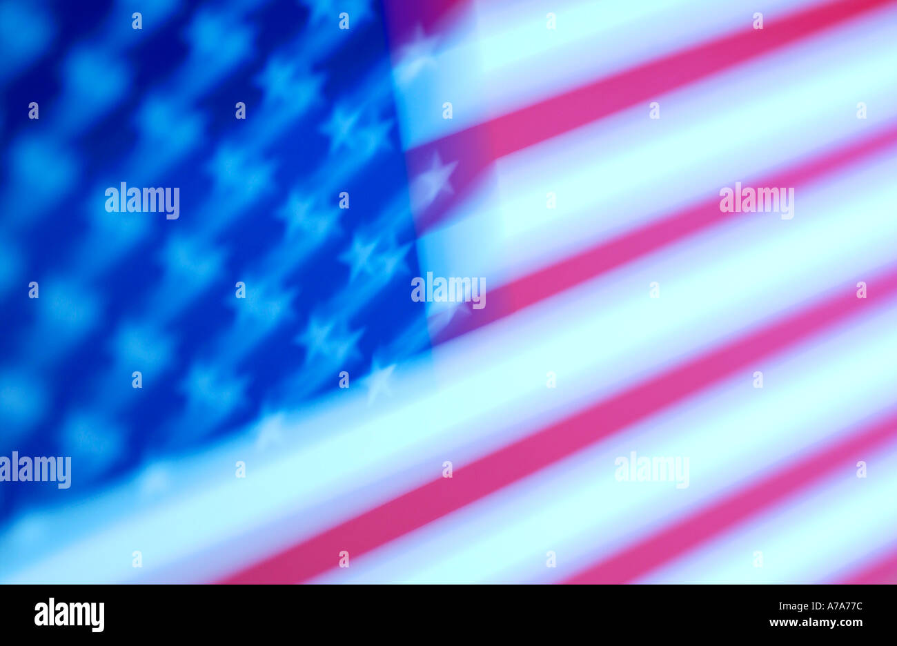 verschwommene amerikanische Flagge Stockfoto