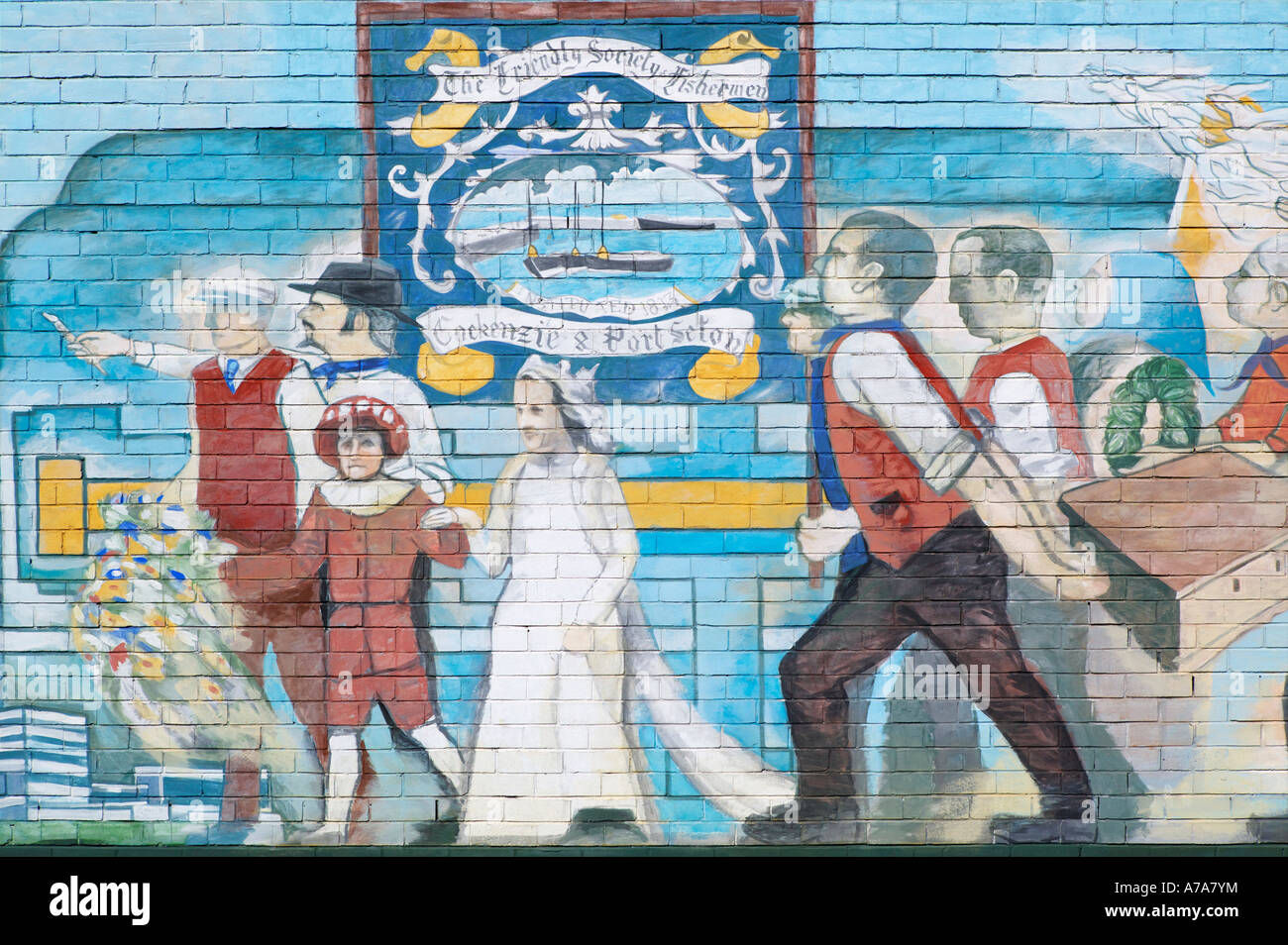Wandgemälde von Andrew Crummy an den Wänden der Cockenzie Power Station, Cockenzie und Port Seton, East Lothian, Schottland, UK Stockfoto