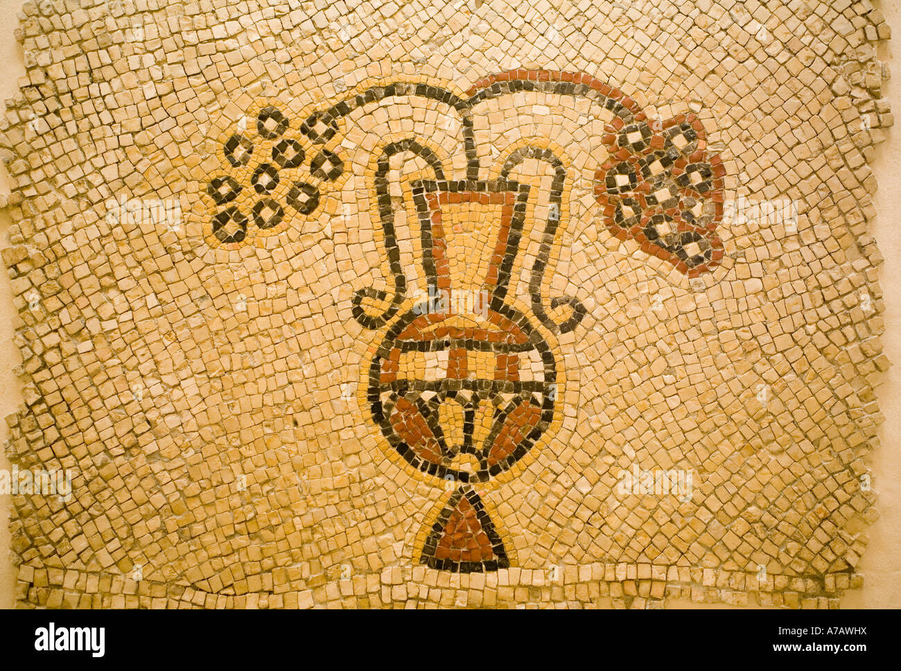 Jordan, Berg Nebo, Mosaik aus Al Mukhayyat Kloster Stockfoto