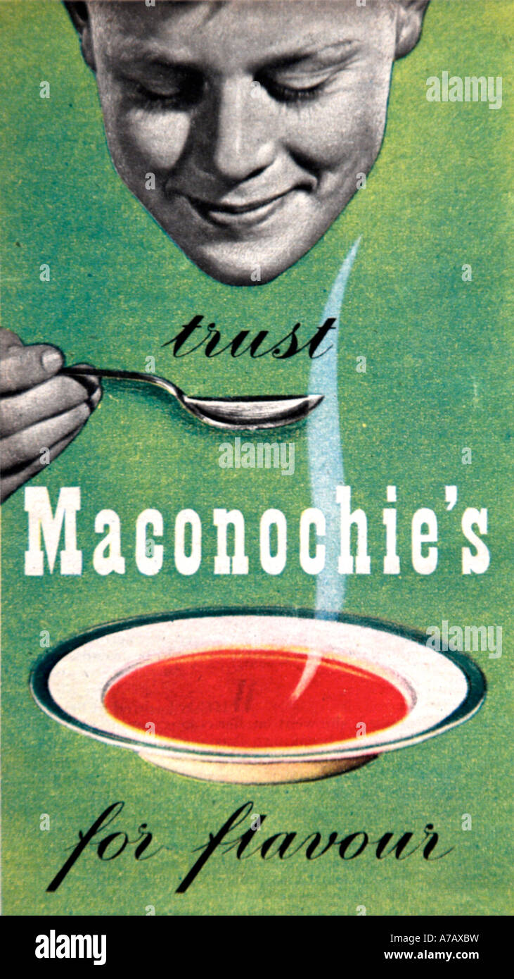 1960-Suppe-Werbung nur zur redaktionellen Nutzung Stockfoto