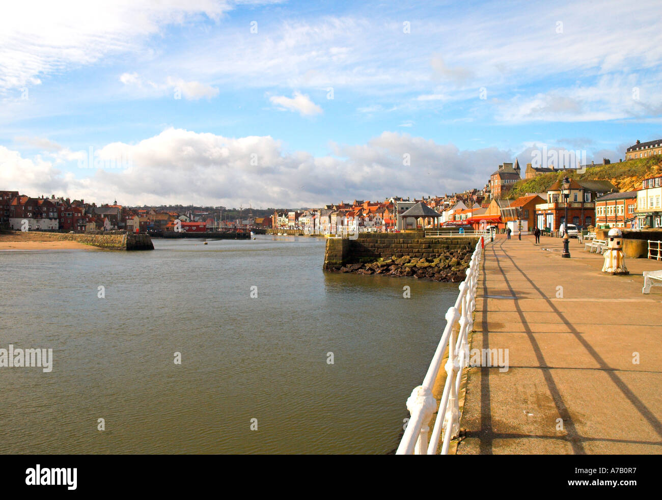 Ansichten von Whitby Hafen North Yorkshire Stockfoto