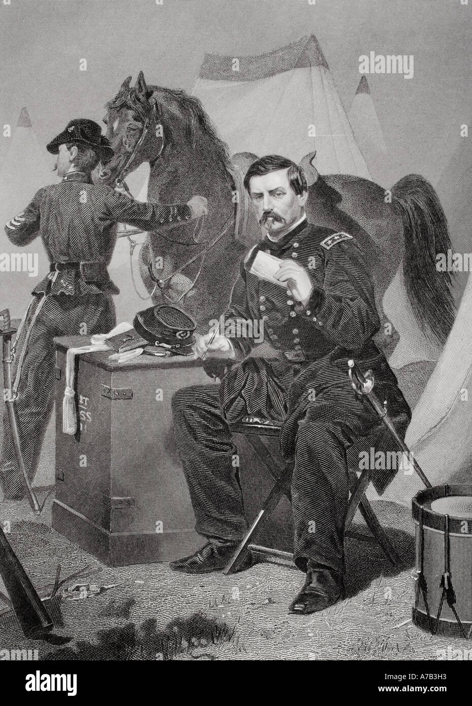 George Brinton McClellan 1826 1885 amerikanischen Soldaten, Bauingenieur, railroad Executive, Politiker und General während des Amerikanischen Bürgerkriegs. Stockfoto