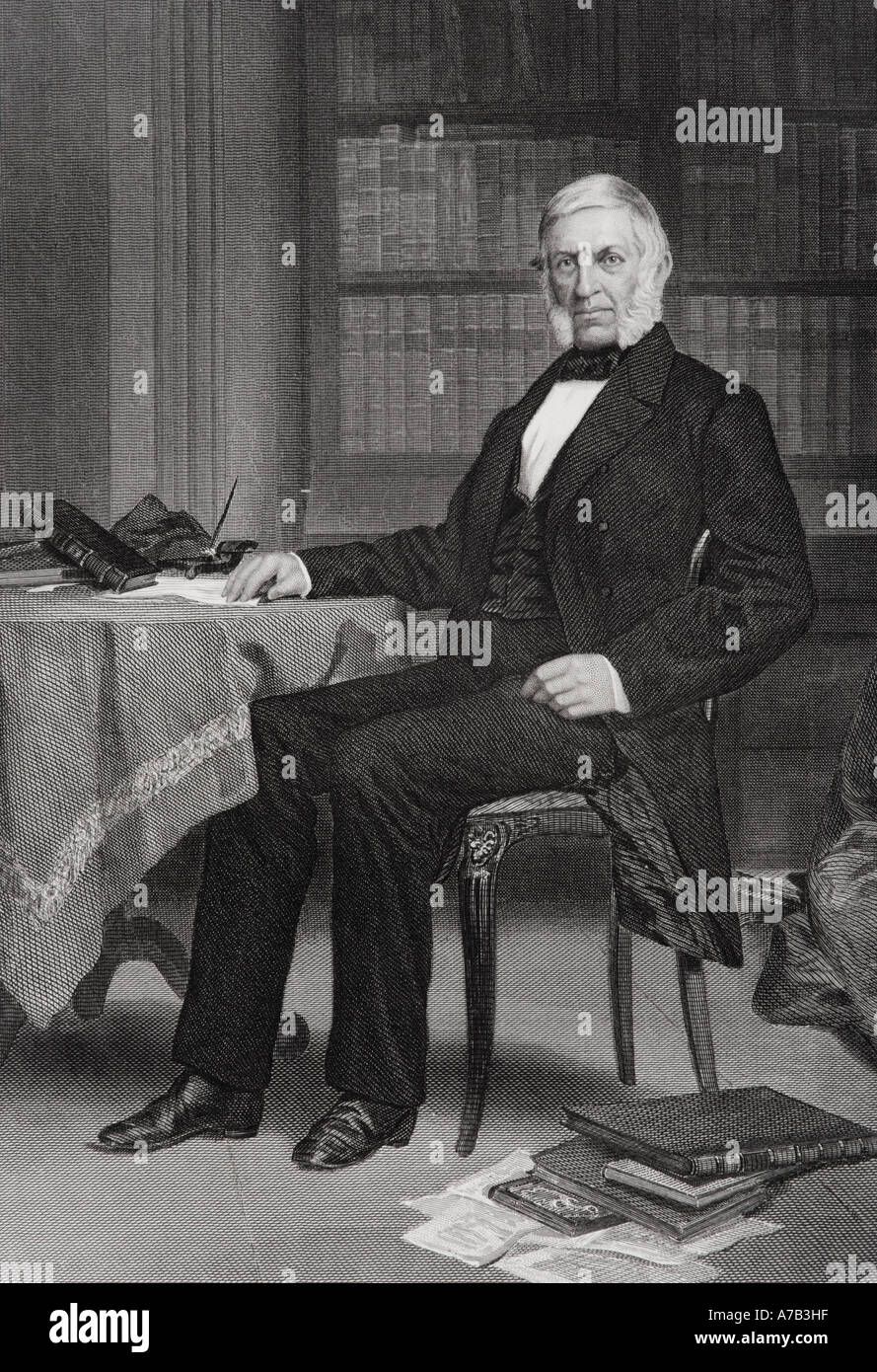George Bancroft, 1800 - 1891. Der amerikanische Historiker als Vater der amerikanischen Geschichte bekannt. Aus einem Gemälde von Alonzo Chappel. Stockfoto