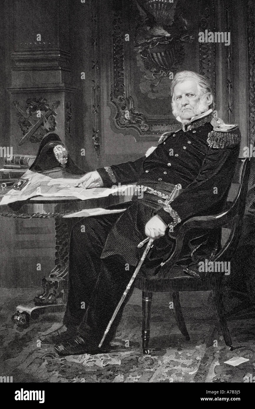 Winfield Scott, 1786-1866. Amerikanische militärische Befehlshaber und politische Kandidaten. Stockfoto