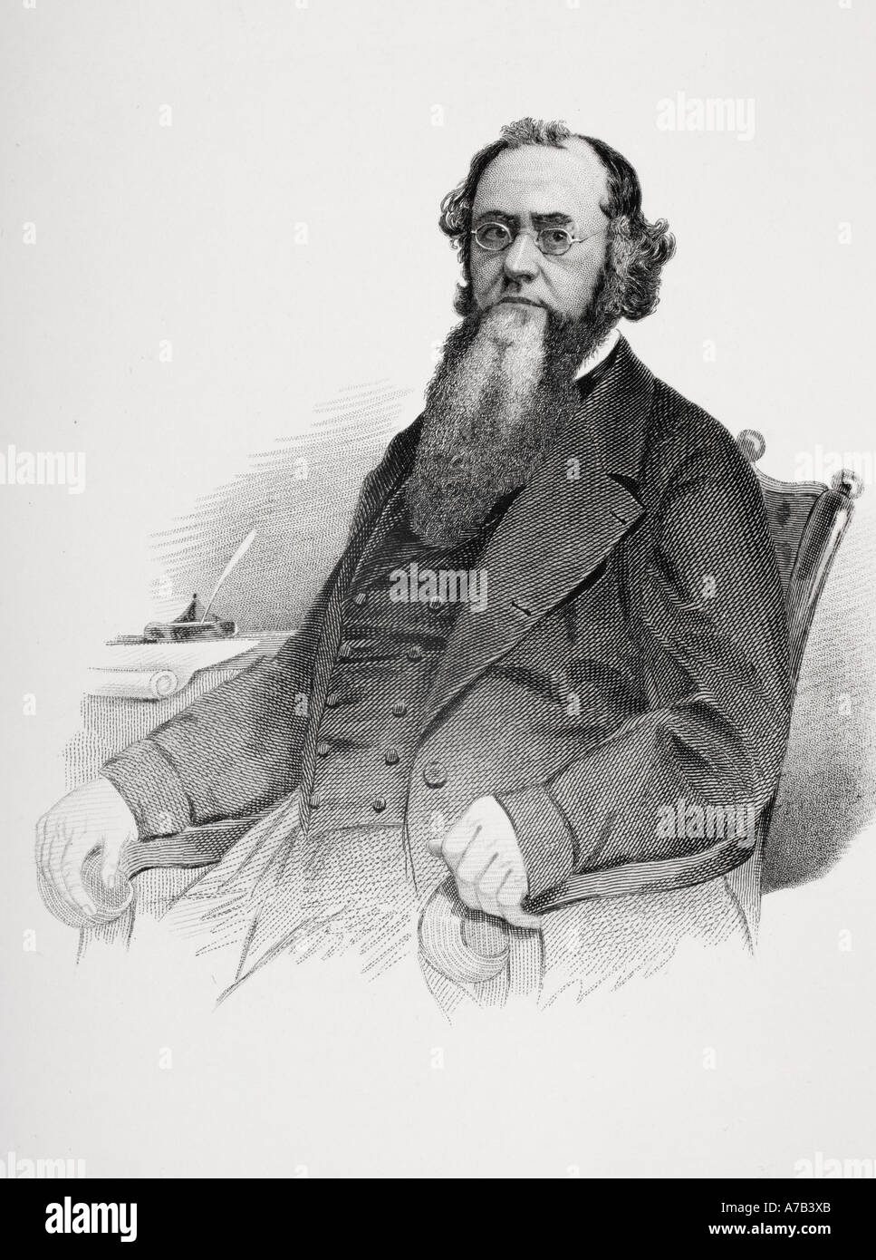 Edwin McMasters Stanton, 1814 - 1869. Amerikanischer Rechtsanwalt und Politiker und Sekretär des Krieges während des Amerikanischen Bürgerkriegs. Stockfoto