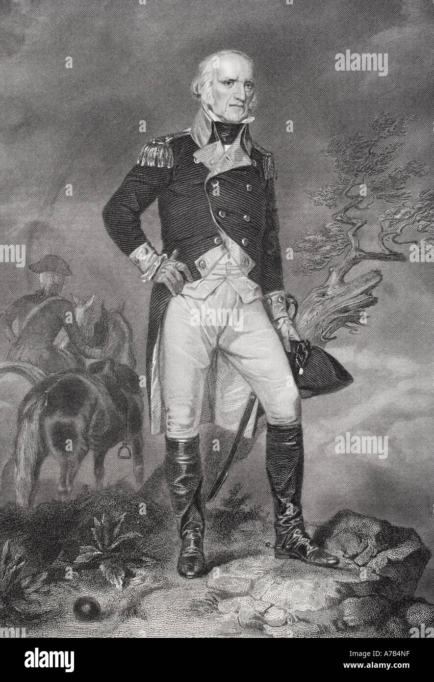 John Stark, 1728-1822. Continental Army Major - allgemeine in der amerikanischen Revolution. Aus einem Gemälde von Alonzo Chappel. Stockfoto