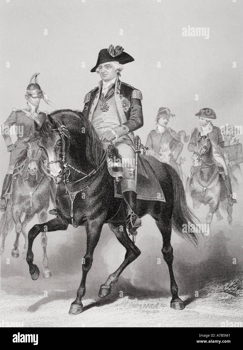 Friedrich Wilhelm August Heinrich Ferdinand Steuben, aka Baron von Steuben, 1730 - 1794. Preußische und später ein amerikanischer Offizier. Stockfoto