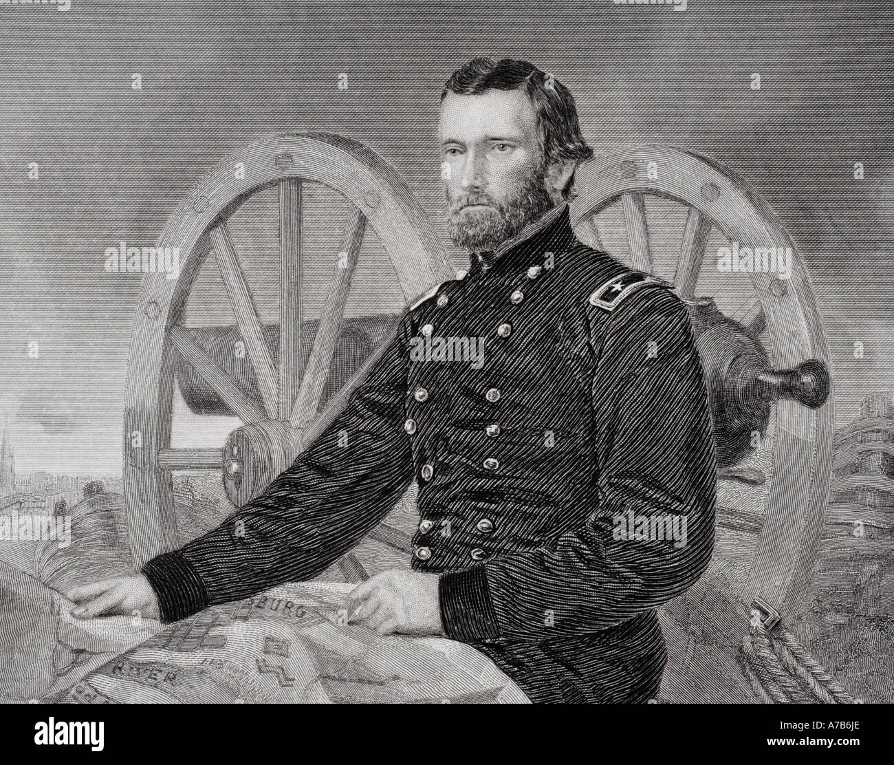 Ulysses S Grant, 1822 - 1885. Befehlshaber der Armeen der Union im Amerikanischen Bürgerkrieg und 18. Präsident der Vereinigten Staaten von Amerika. Stockfoto