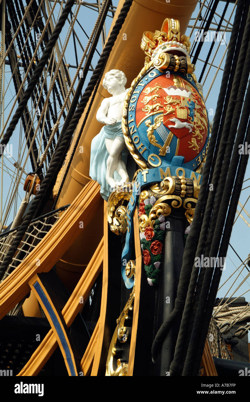 HMS Victory historische Kriegsschiff der Royal Navy Portsmouth UK HMS