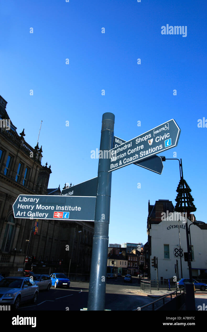 UK Englisch Nordstadt Leeds Zeichen Stockfoto