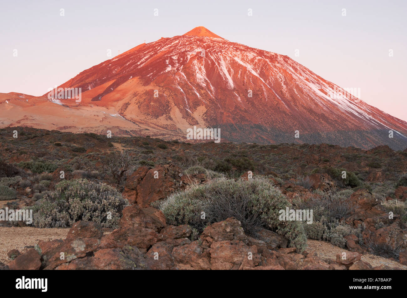 Sunrise, El Teide, Parque Nacional del Teide, Teneriffa, Kanarische Inseln, Islas Canarias, Spanien, España, Europa, Europa Stockfoto