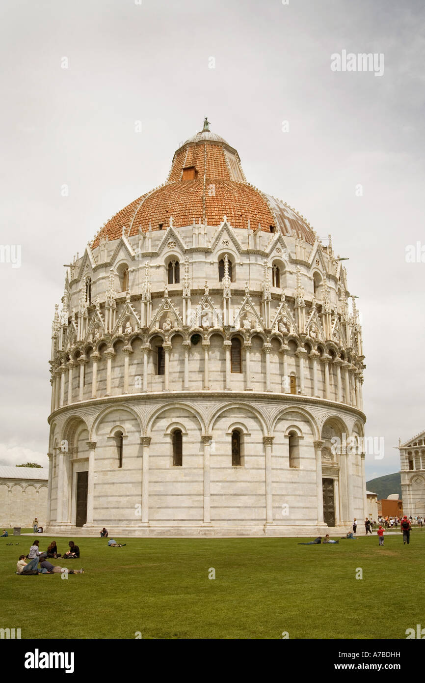 Baptisty der Kathedrale von Pisa Italien Romanesque Architektur Stockfoto