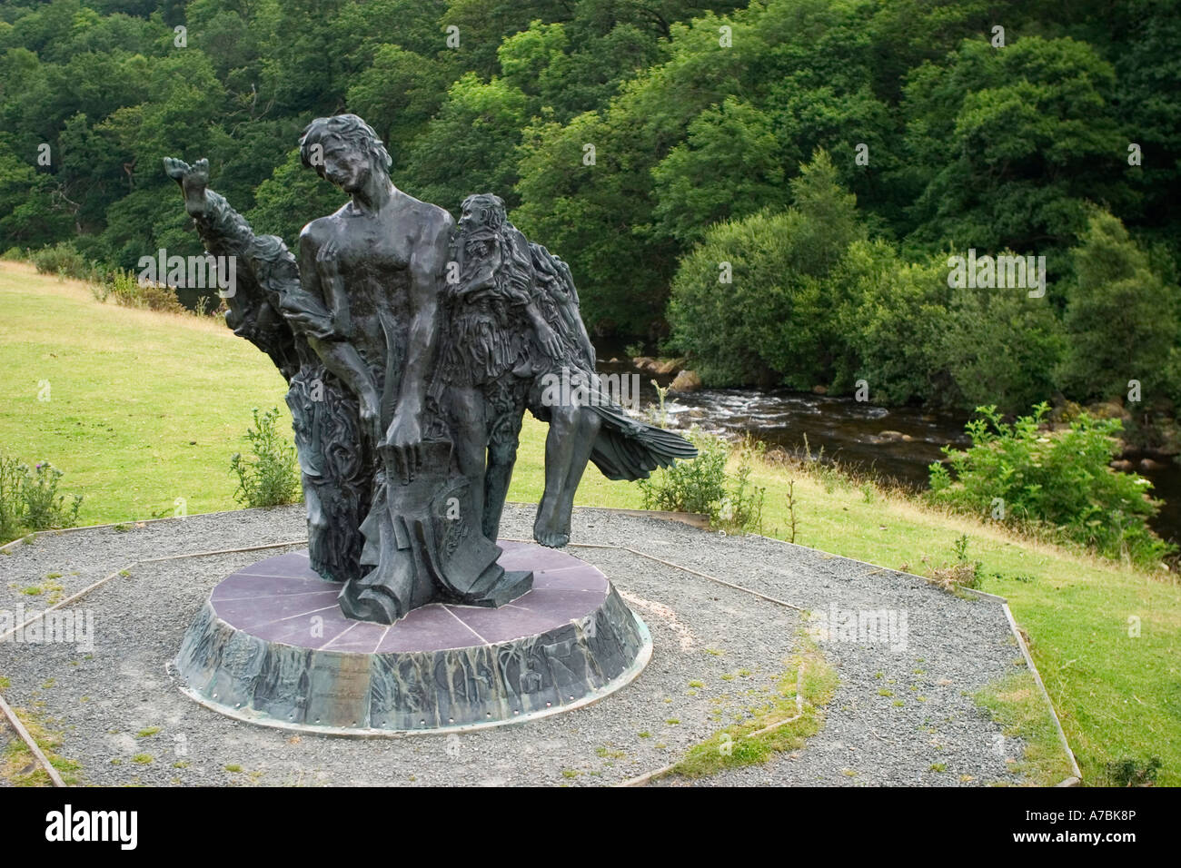 Denkmal für Percy Bysshe Shelley Elan Valley Besucher center Elan Valley Estate Cymru Wales UK-Juni 2005 Stockfoto