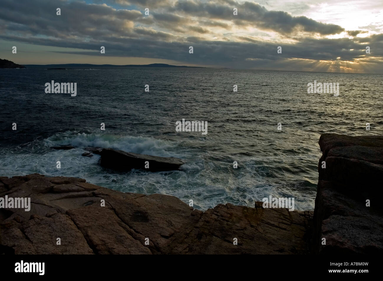 Frühen Morgen Licht Frenchmans Bay Stockfoto