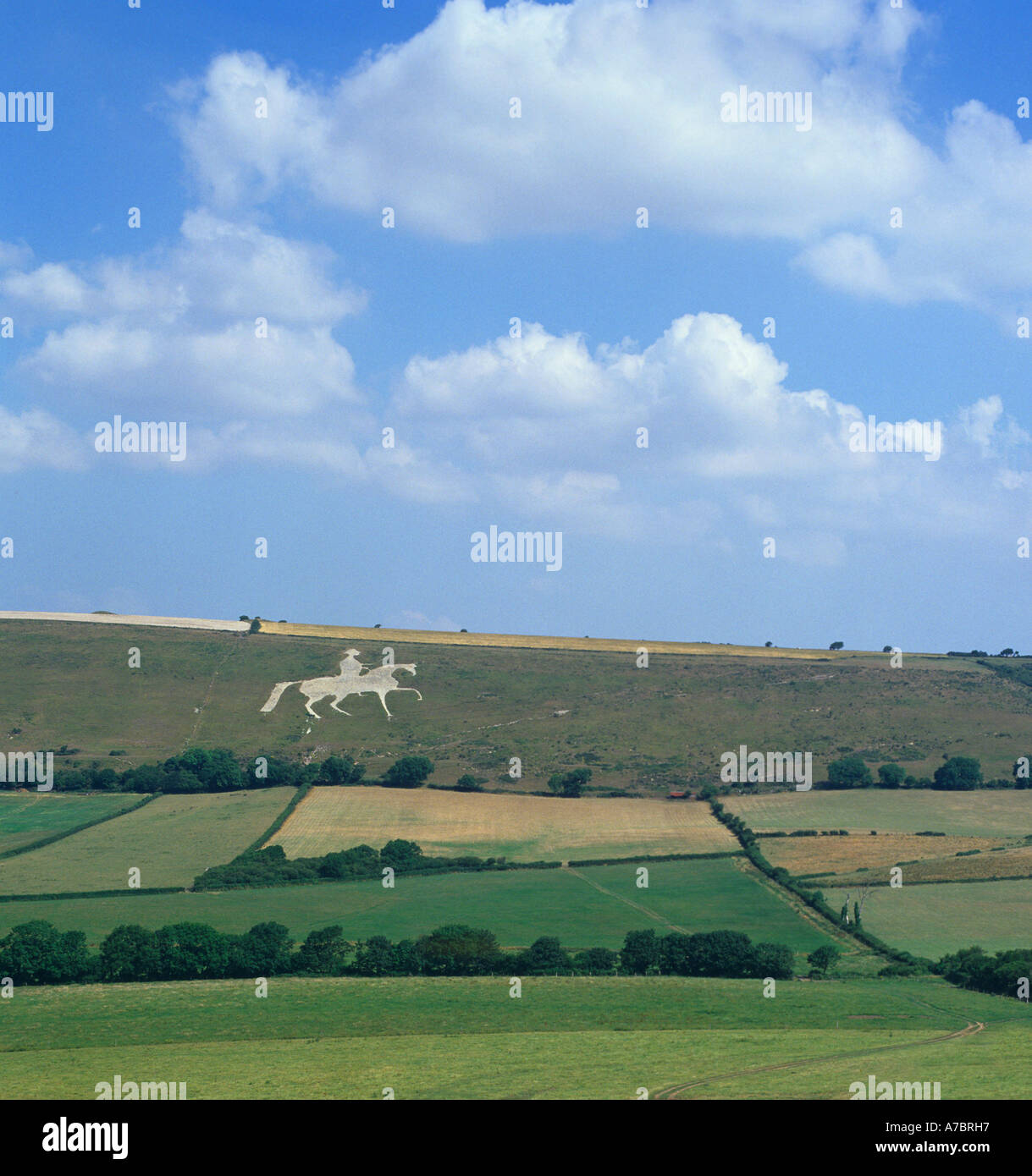 Osmington White Horse von König George III auf Pferd Figur in der Kreide Hügel 3 Meilen östlich von Weymouth Dorset Stockfoto
