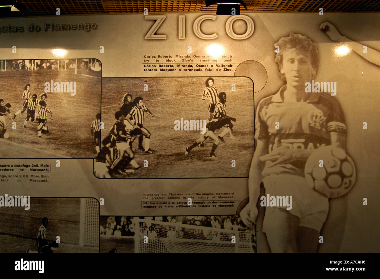 Im Museum im Maracana-Stadion, Rio De Janeiro anzeigen Stockfoto
