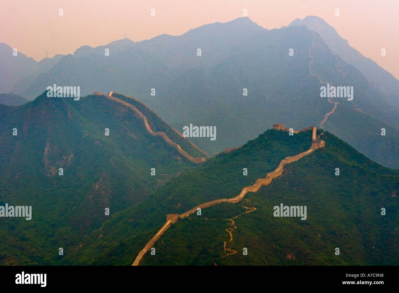 Die majestätischen der chinesischen Mauer bei Huanghua China Stockfoto