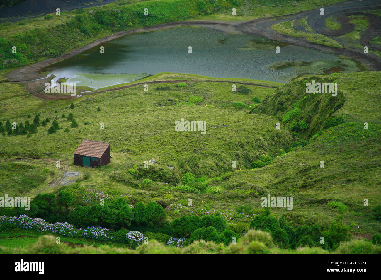 Kleiner See in Sao Miguel Island Azoren Stockfoto