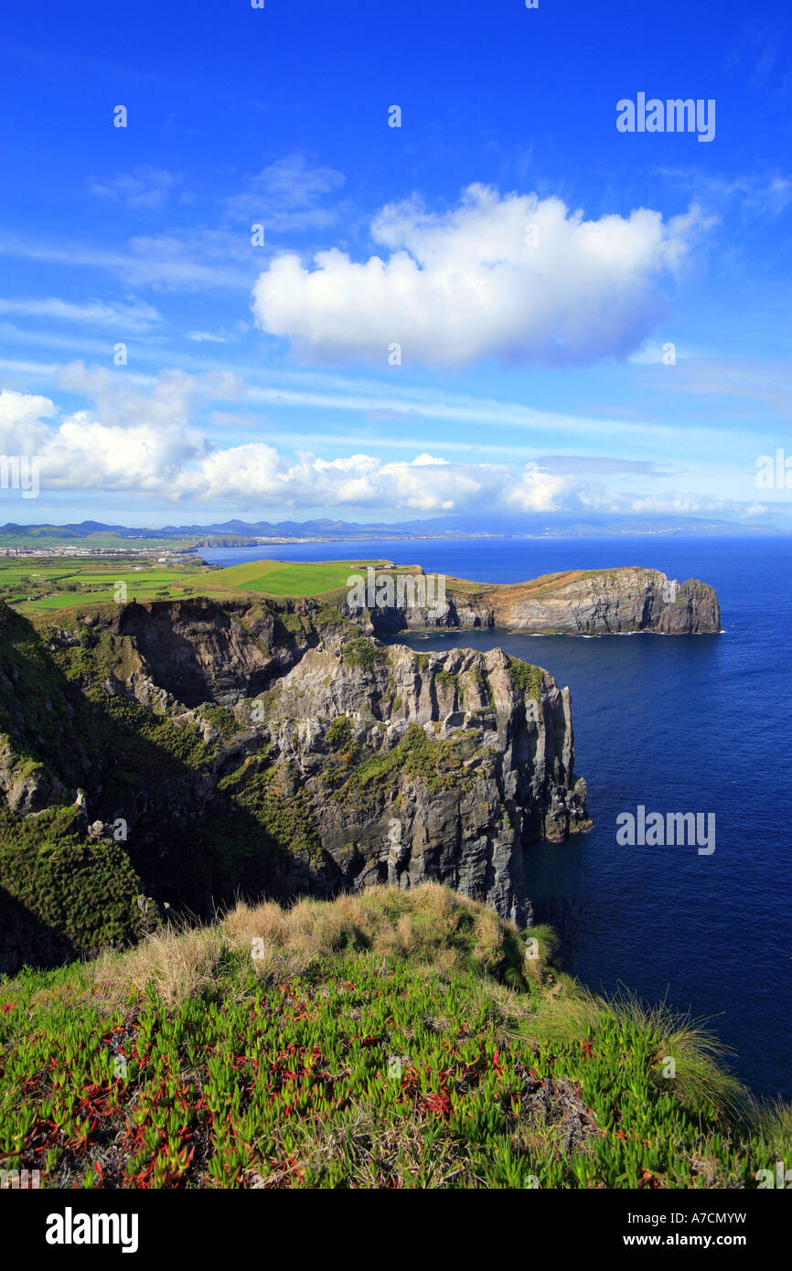 Küstenlandschaft der Ponta Cintrao. Insel Sao Miguel, Azoren, Portugal Stockfoto