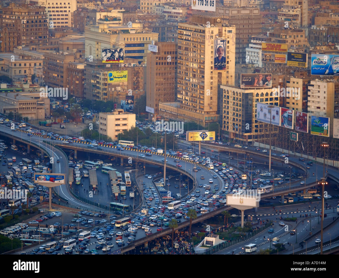 Straßenszene-Blick vom Cairo Tower Stockfoto
