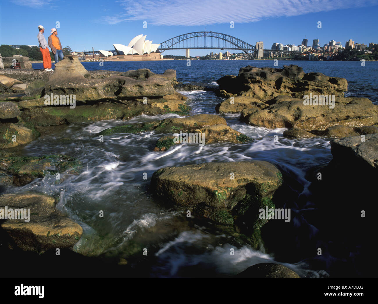 Deutschland neue South Wales Sydney Opera House Hafenbrücke aus der Domäne Stockfoto