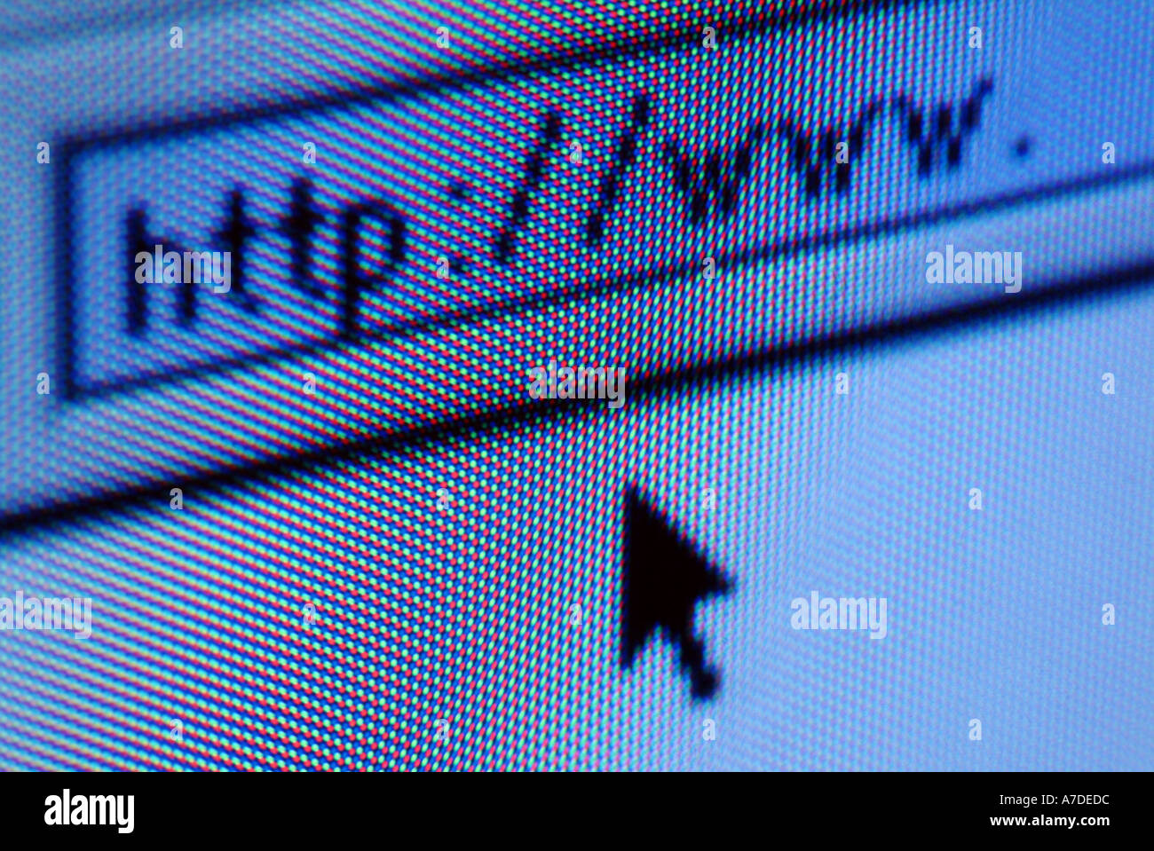 geschrieben in Adressleiste auf einem Computerbildschirm www Stockfoto
