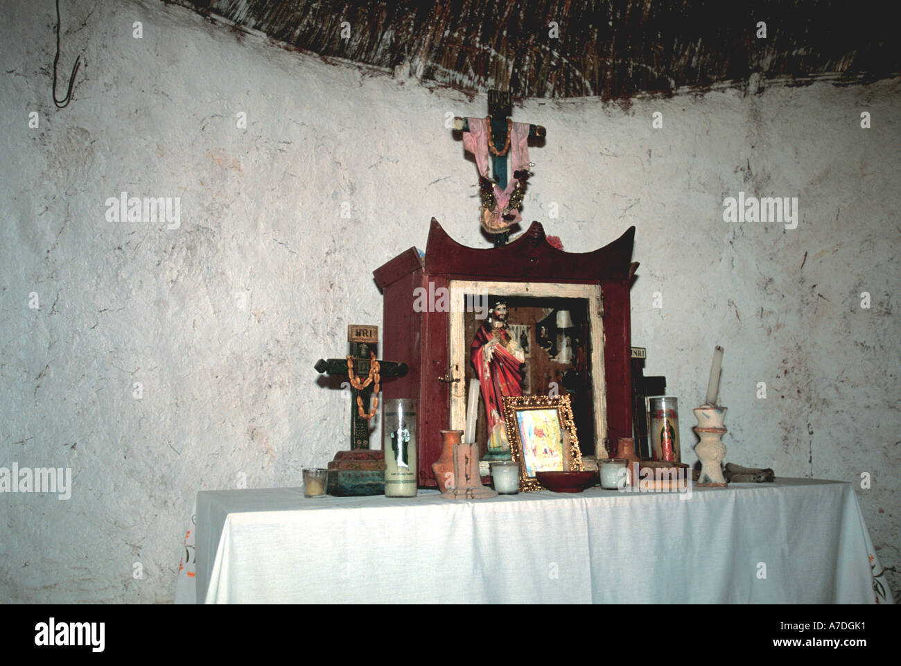 Dzibilchaltun Maya Maya-altar Stockfoto