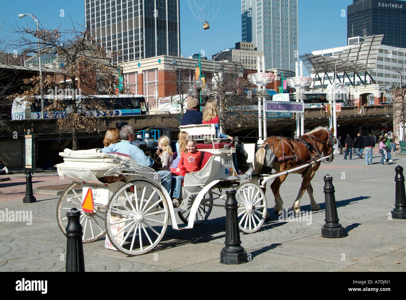 Pferd und Buggy touristische Touren im gesamten Bereich der Stadt Atlanta Georgia GA u Stockfoto