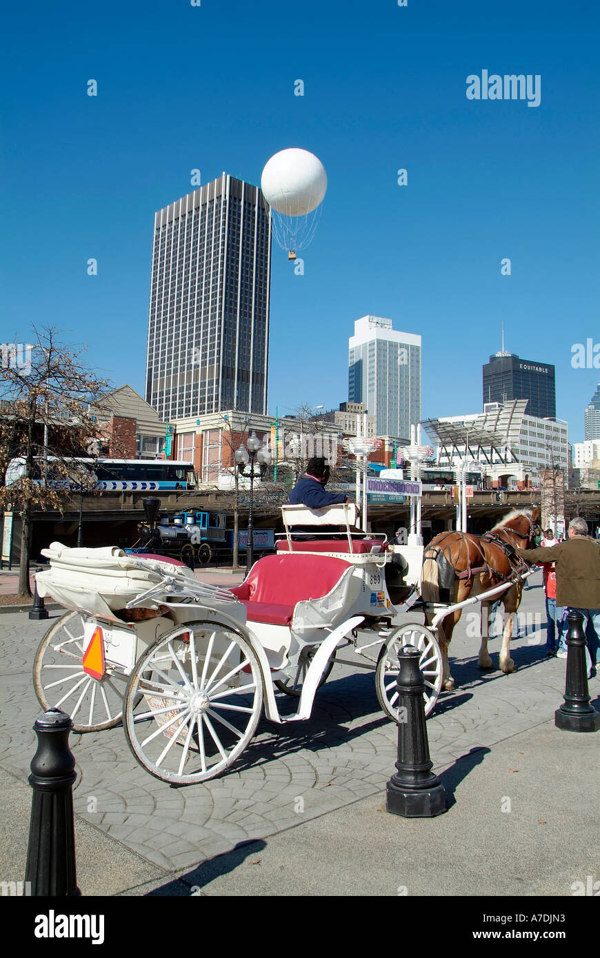 Pferd und Buggy touristische Touren im gesamten Bereich der Stadt Atlanta Georgia GA u Stockfoto