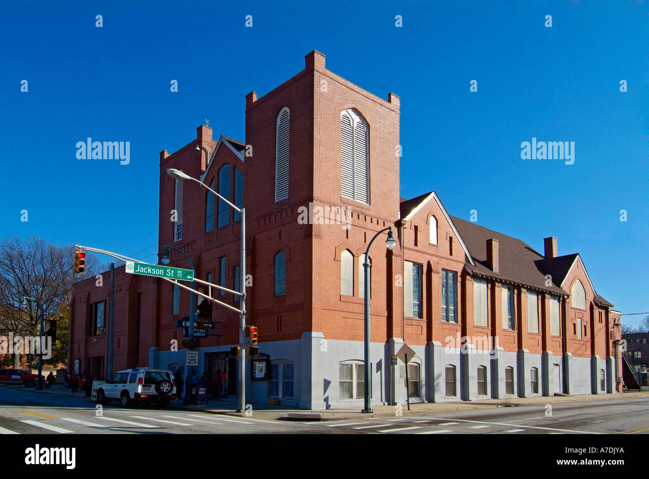 Ursprünglichen ersten Ebenezer Baptist Kirche von Martin Luther King Jr. in Atlanta Georgia Stockfoto