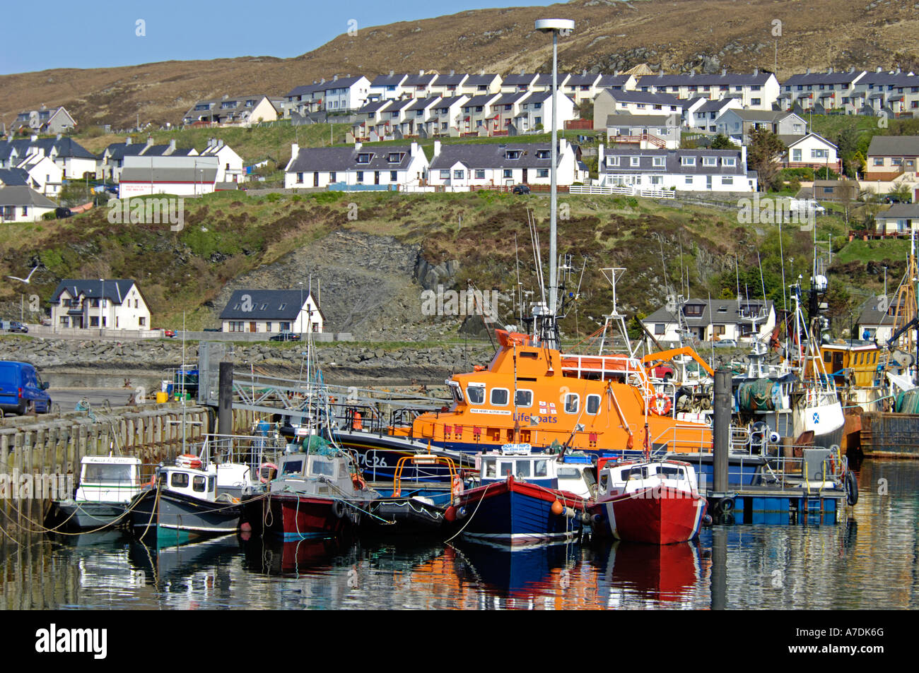 Mallaig Hafen Fischerhafen und Lifeboat Station Lochaber Highland Region Inverness-Shire Schottland XPL 6334 Stockfoto