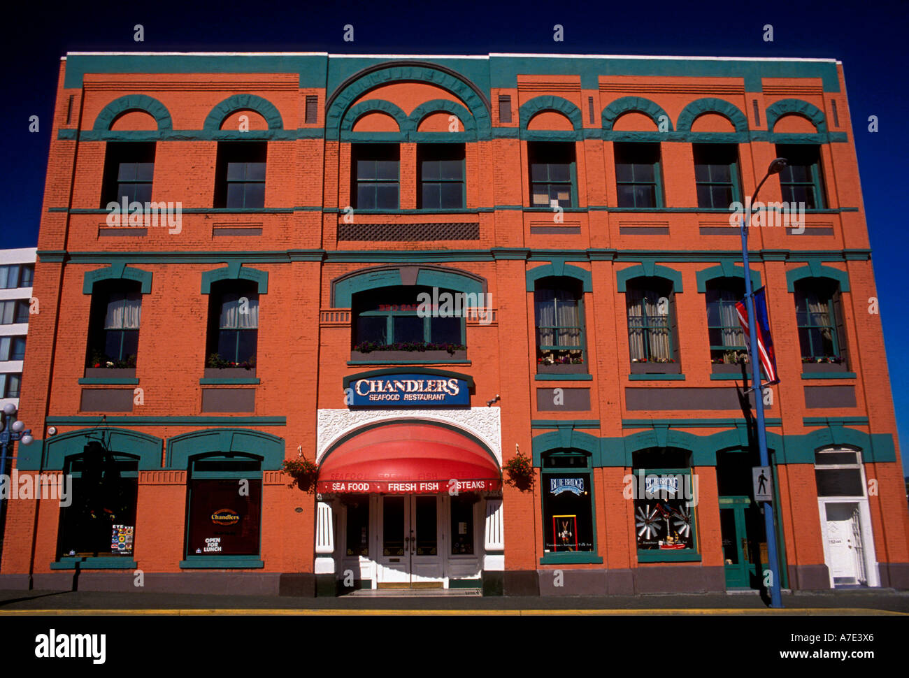 Chandlers Seafood Restaurant, Stadt Victoria, Vancouver Island, British Columbia, Kanada Stockfoto