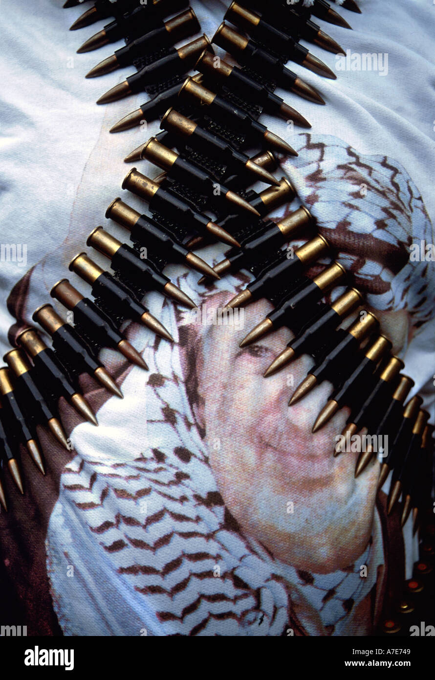Munition über ein t-Shirt von Arafat Gaza Stockfoto