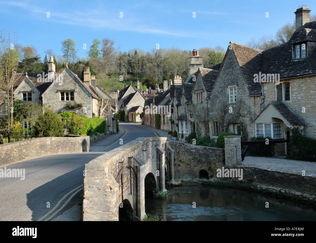 Castle Combe-Wiltshire England Stockfoto