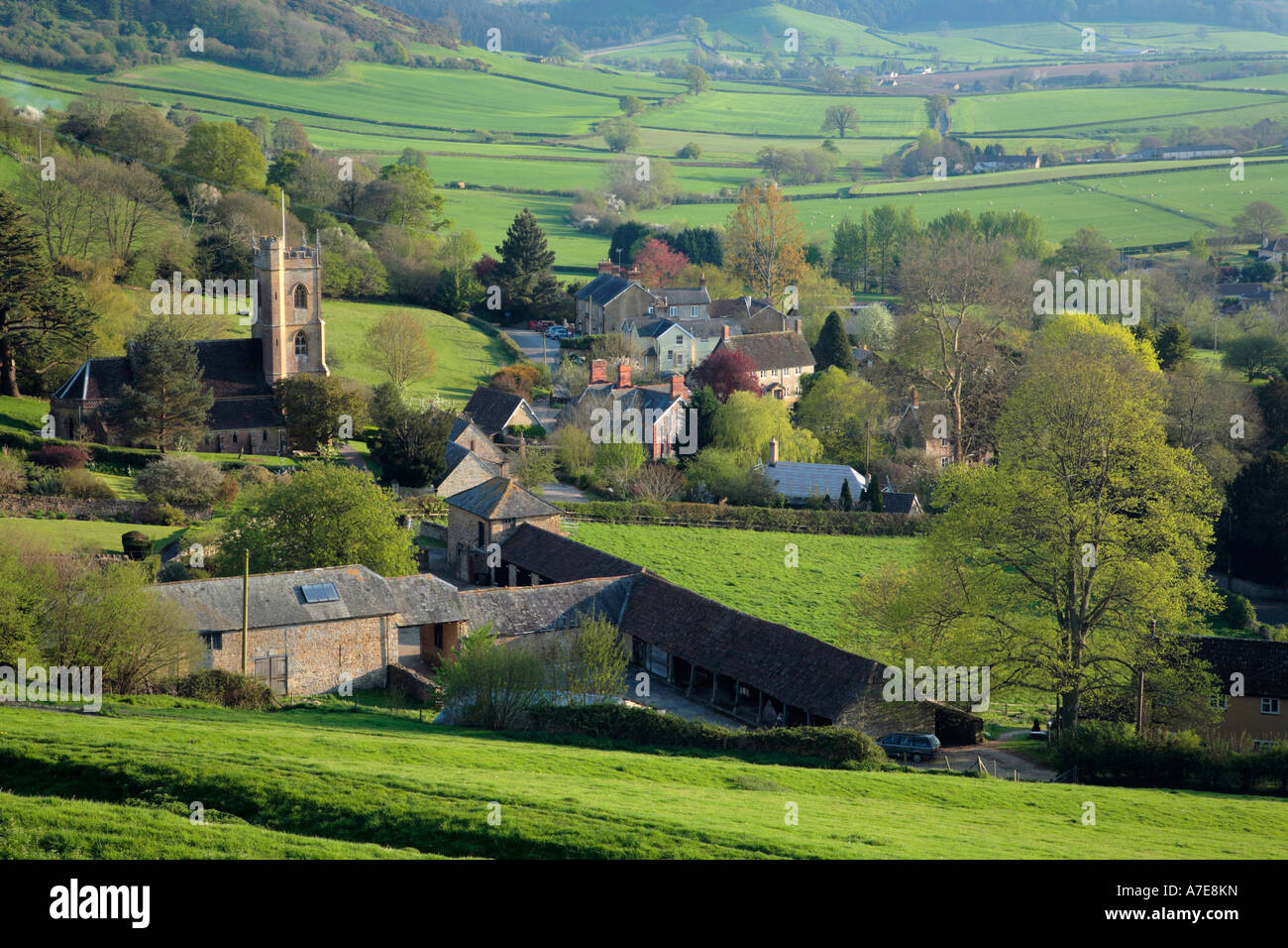 Corton Denham im Frühjahr Somerset England Stockfoto